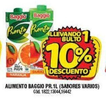 Supermercados Yaguar Alimento Baggio Pr.1L (Sabores Varios) oferta