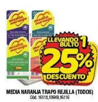 Media Naranja Trapo Rejilla (Todos)
