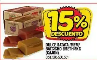 Supermercados Yaguar Dulce Batata/Mem/Batc/Cho Emeth 5kg (Cajon) oferta