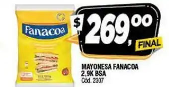 Supermercados Yaguar Fanacoa Mayonesa 2.9k Bsa oferta