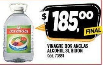 Supermercados Yaguar Vinagre Dos Anclas Alcohol 3L Bidon oferta