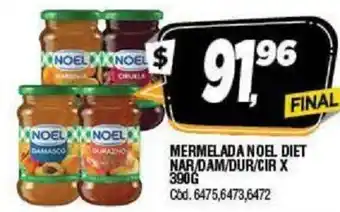 Supermercados Yaguar Mermelada Noel Diet Nar/Dam/Dur/Cir x390g oferta