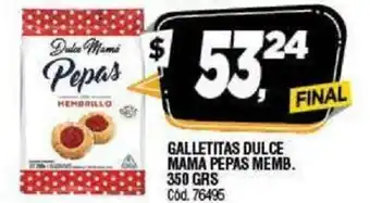 Supermercados Yaguar Dulce Mama Galletitas Pepas Memb. 350grs oferta