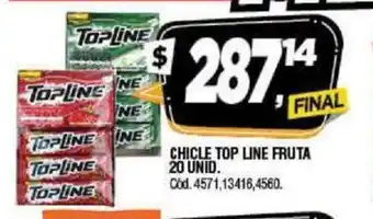 Supermercados Yaguar Chicle Top Line Fruta 20 Unid oferta