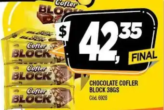 Supermercados Yaguar Cofler Block Chocolate 38gs oferta