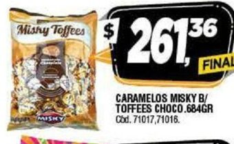 Supermercados Yaguar Caramelos Misky B/Toffees Choco. 684gr oferta
