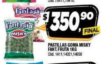 Supermercados Yaguar Pastillas Goma Misky Fant.Fruta 1kg oferta