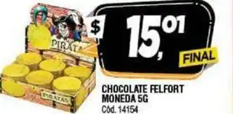 Supermercados Yaguar Chocolate Felfort Moneda 5g oferta