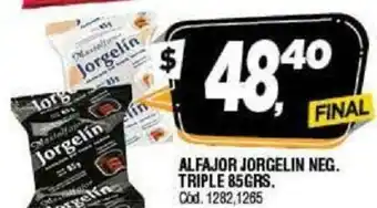 Supermercados Yaguar Jorgelin Alfajor Neg. Triple 85grs oferta