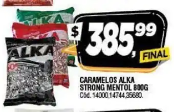 Supermercados Yaguar Alka Caramelos Strong Mentol 800g oferta