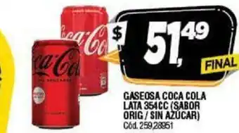 Supermercados Yaguar Coca-cola Gaseosa Lata 354cc (Sabor Orig/Sin Azucar) oferta