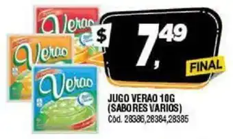 Supermercados Yaguar Verao Jugo 10g oferta