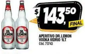 Supermercados Yaguar Dr.Lemon Aperitivo Vodka Vidrio 1lt oferta