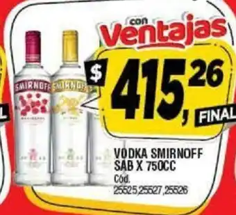 Supermercados Yaguar Vodka Smirnoff Sab x750cc oferta