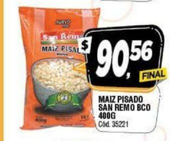 Supermercados Yaguar Maiz Pisado San Remo Bco 400g oferta