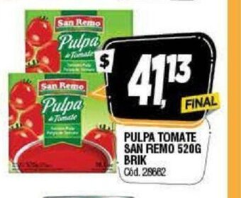 Supermercados Yaguar Pulpa Tomate San Remo 520g Brik oferta