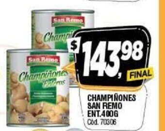 Supermercados Yaguar Champiñones San Remo Ent. 400g oferta