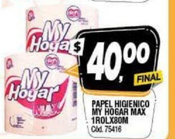 Supermercados Yaguar Papel Higienico My Hogar Max 1Rolx80m oferta