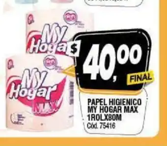 Supermercados Yaguar Papel Higienico My Hogar Blanco 1Rolx80m oferta