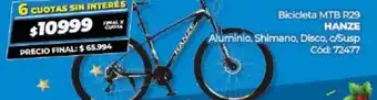 Diarco Bicicleta MTB R29 Hanze oferta