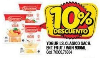 Supermercados Yaguar Yogur Ls.Clasico Sach.Ent.Frut/Vain 900ml oferta
