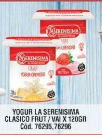 Supermercados Yaguar Yogur La Serenisima Clasico Frut/Vai x120gr oferta