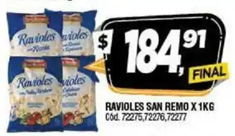Supermercados Yaguar Ravioles San Remo x1kg oferta
