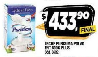 Supermercados Yaguar Purisima Leche Polvo Ent.800g Plus oferta