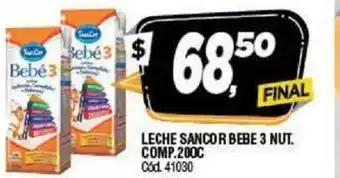 Supermercados Yaguar Bebe 3 Leche Sancor Nut. Comp.200c oferta