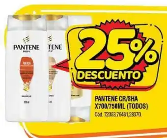 Supermercados Yaguar Pantene Cr/Sha x700/750ml (Todos) oferta