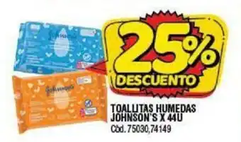 Supermercados Yaguar Johnson's Toallitas Humedas x44u oferta