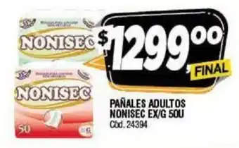 Supermercados Yaguar Nonisec Pañales Adultos Ex/G 50u oferta