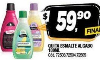 Supermercados Yaguar Quita Esmalte Algabo 100ml oferta
