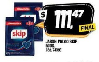 Supermercados Yaguar Skip Jabon Polvo 600g oferta