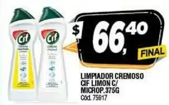 Supermercados Yaguar Limpiador Cremoso Cif Limon C/Microp.375g oferta