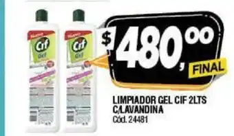 Supermercados Yaguar Limpiador Gel Cif 2lts C/Lavandina oferta