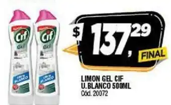 Supermercados Yaguar Cif Gel Limon U.Blanco 500ml oferta