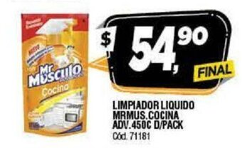 Supermercados Yaguar Limpiador Liquido Mrmus.Cocina ADv.450c D/Pack oferta