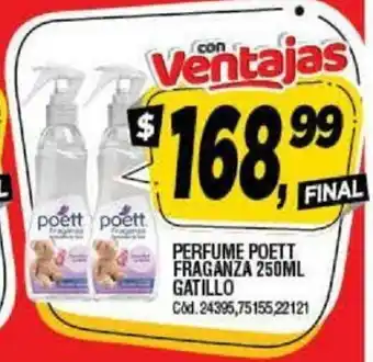 Supermercados Yaguar Poett Perfume Fraganza 250ml Gatillo oferta