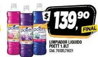 Supermercados Yaguar Poett Limpiador Liquido 1.8lt oferta