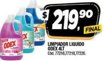 Supermercados Yaguar Odex Limpiador Liquido 4lt oferta