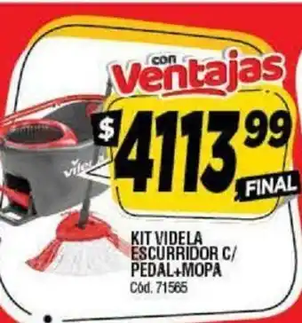 Supermercados Yaguar Kit Videla Escurridor C/Pedal+Mopa oferta