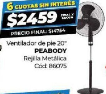 Diarco Ventilador De Pie 20" Peabody oferta