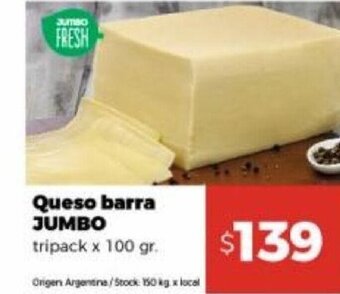 Disco Queso Barra Jumbo oferta