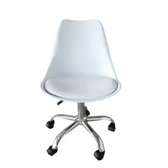 Silla de escritorio oficina holanda base acero cromado blanca