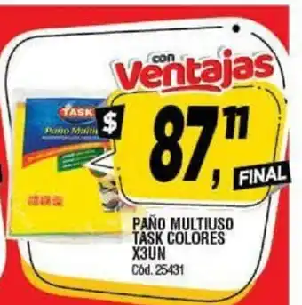 Supermercados Yaguar Paño Multiuso Task Colores x3un oferta