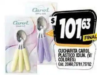 Supermercados Yaguar Cucharita Carol Plastico x3un (V/Colores) oferta