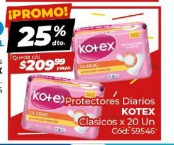 Diarco Protectores Diarios Kotex oferta