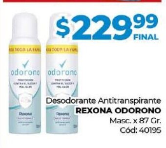 Diarco Desodorante Antitranspirante Rexona Odorono oferta