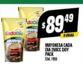 Supermercados Yaguar Mayonesa Cada Dia 250CC Doy Pack oferta
